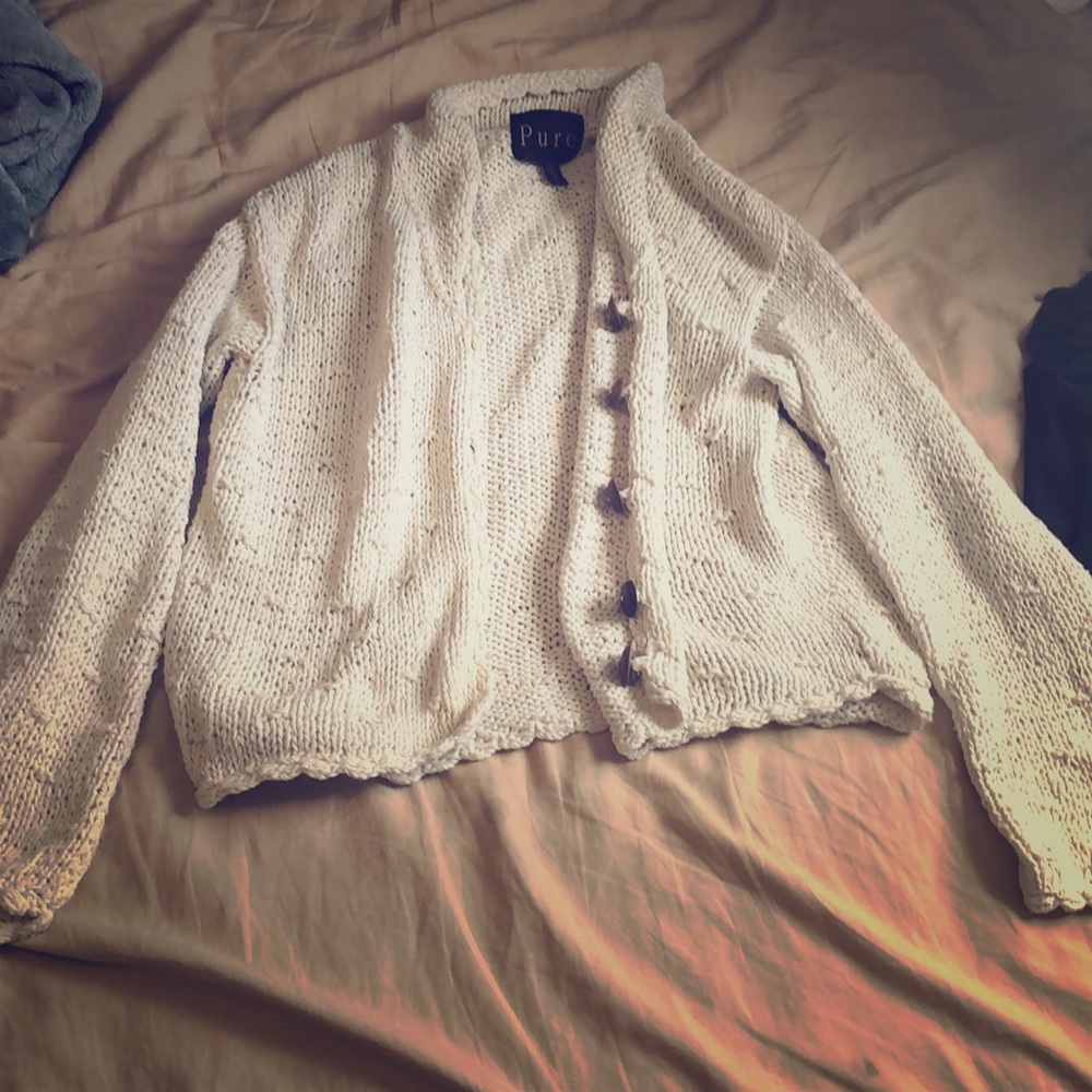 Hand knit sweater.